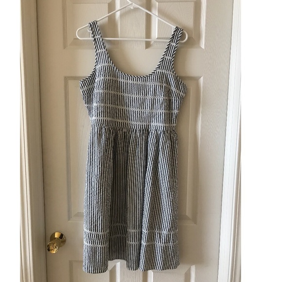 Blue and White Stripe Dress - Picture 2 of 2
